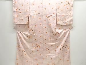 変わり横段に花模様小紋着物